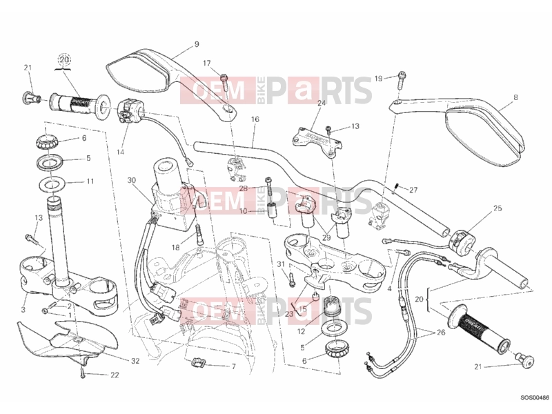 DUCATI 2014 Multistrada 1200 ABS HANDLEBAR » HANDLE BAR