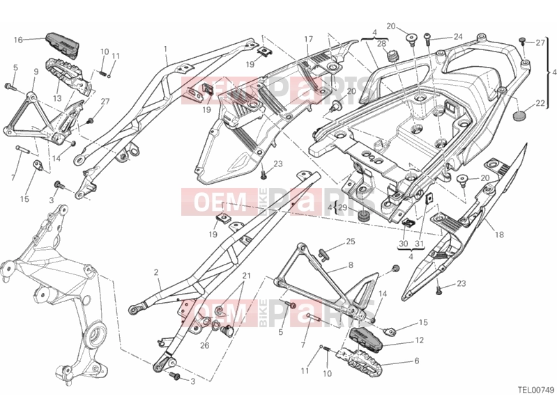 DUCATI 2014 Multistrada 1200 S Pikes Peak REAR FRAME COMP. » FRAME