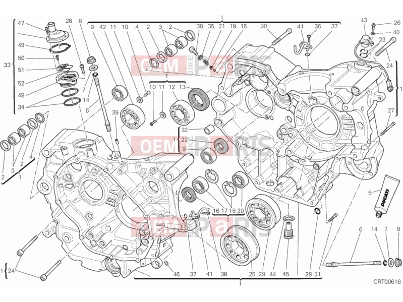 DUCATI 2014 HYPERMOTARD HALF-CRANKCASES PAIR » ENGINE CASE