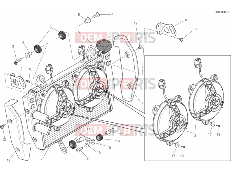 DUCATI 2014 HYPERSTRADA WATER COOLER » COOLING SYSTEM