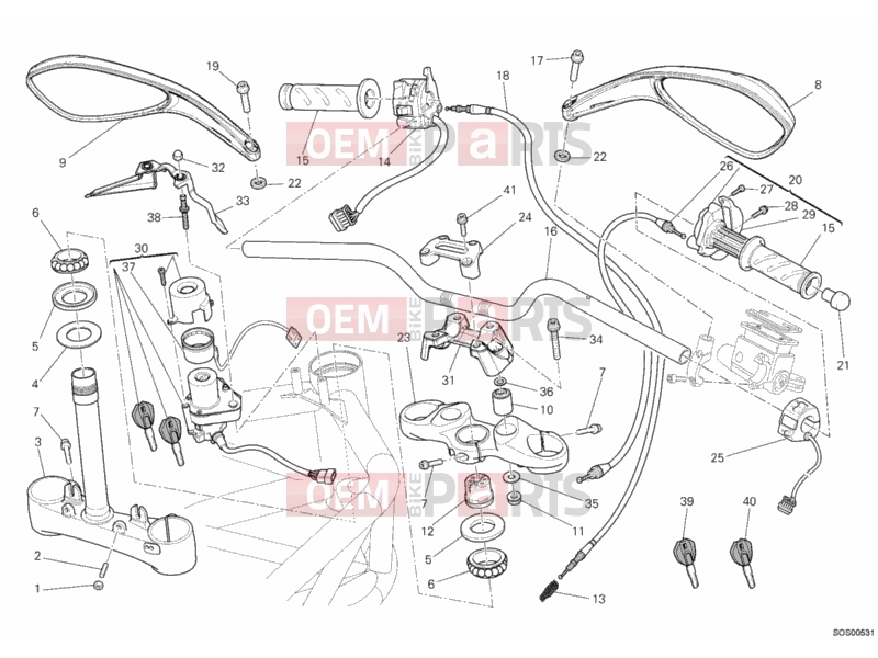 DUCATI 2013 Monster 659 ABS HANDLEBAR » HANDLE BAR