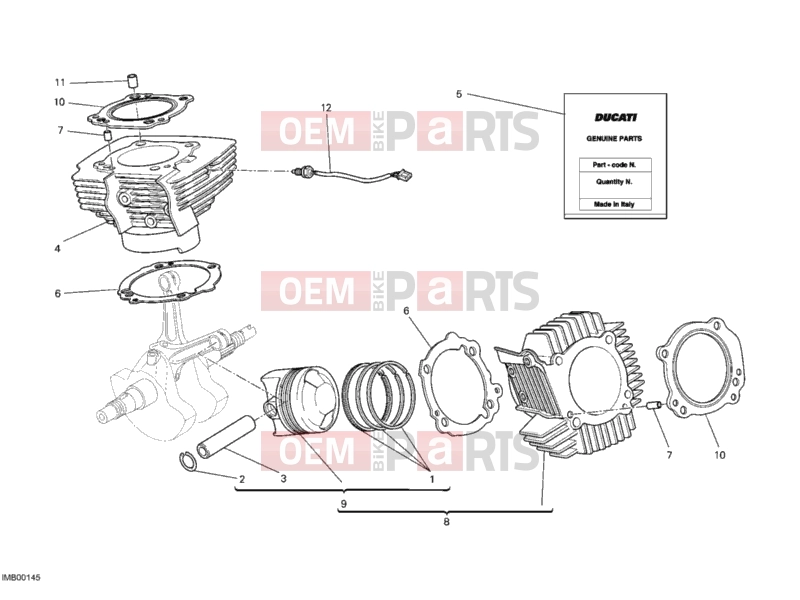 DUCATI 2013 Monster 659 CYLINDER - PISTON » ENGINE CASE