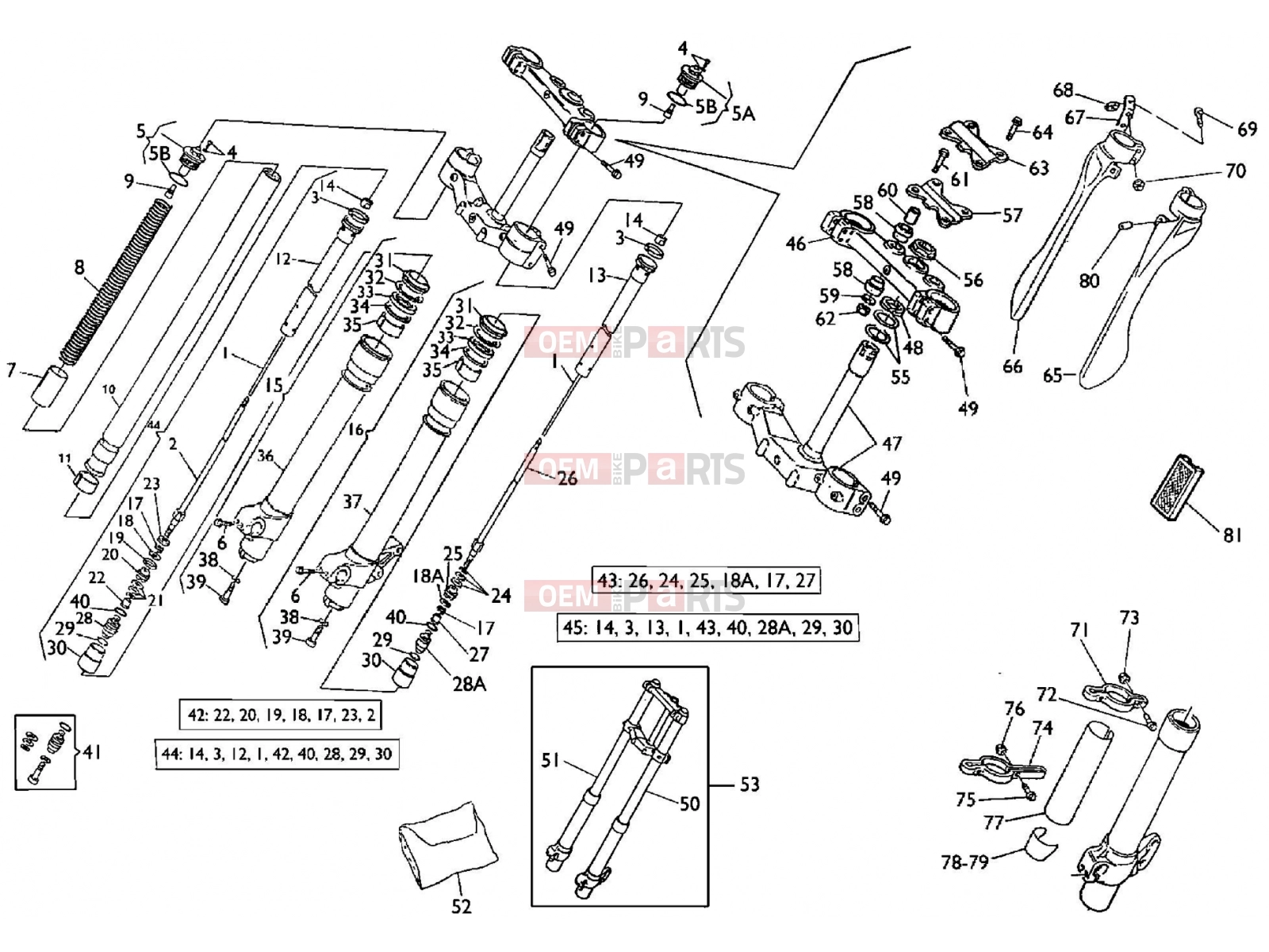 FRONT FORK ASSEMBLY - Husqvarna SMS-TE 610E 2004
