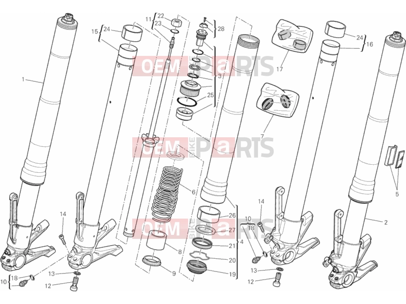 DUCATI 2013 Diavel 21A - FRONT FORK (1) » FRONT SUSPENSION