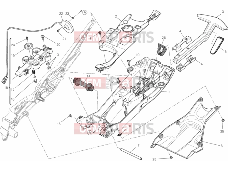DUCATI 2013 Diavel AMG REAR FRAME COMP. » FRAME