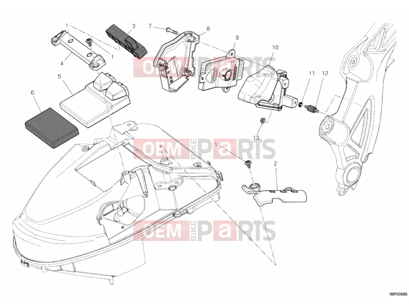 DUCATI 2013 Diavel BRA ENGINE CONTROL UNIT » HANDLE BAR