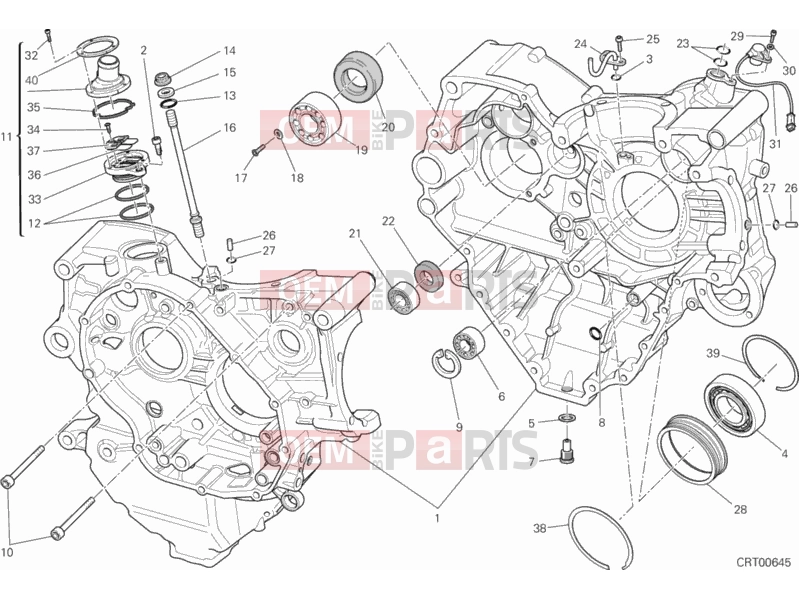 DUCATI 2013 Diavel Carbon HALF-CRANKCASES PAIR » ENGINE CASE