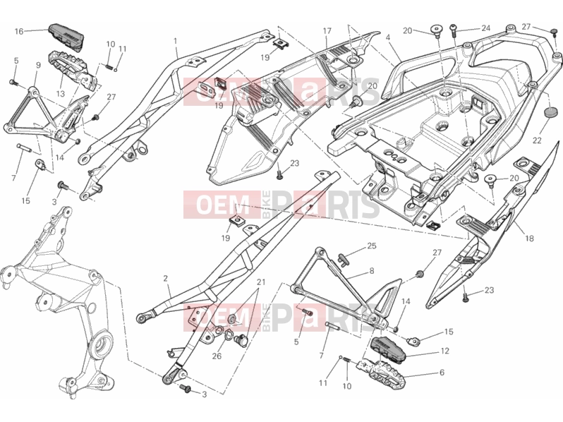 DUCATI 2012 Multistrada 1200 ABS REAR FRAME COMP. » FRAME
