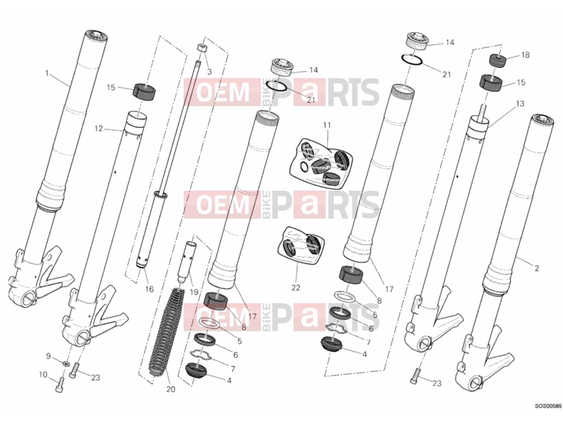 DUCATI 2012 Monster 659 ABS FRONT FORK » FRONT SUSPENSION