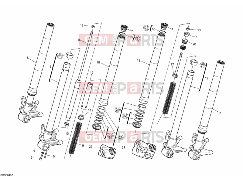 DUCATI 2012 Monster 696 FRONT FORK » FRONT SUSPENSION