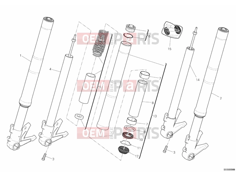 DUCATI 2012 Monster 795 FRONT FORK » FRONT SUSPENSION