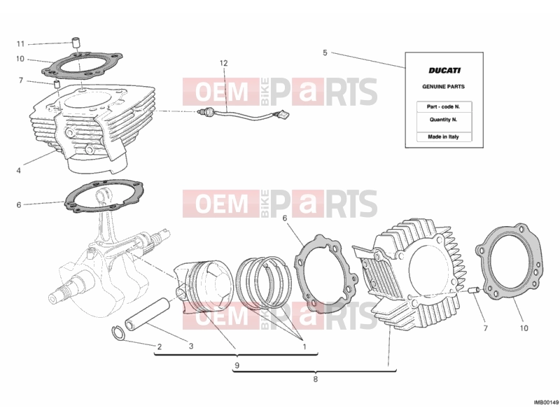 DUCATI 2012 Monster 795 CYLINDER - PISTON » ENGINE CASE