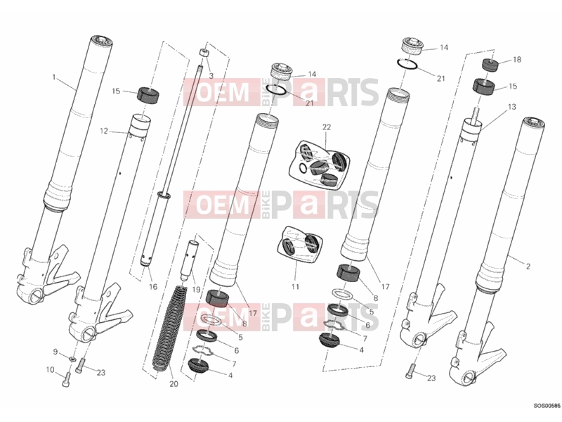 DUCATI 2012 Monster 796 ABS FRONT FORK » FRONT SUSPENSION