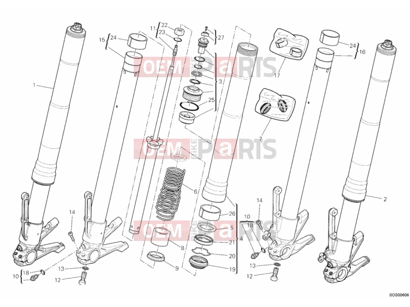 DUCATI 2012 Diavel FRONT FORK » FRONT SUSPENSION
