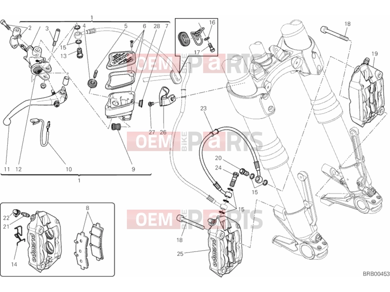 DUCATI 2012 Diavel Carbon FRONT BRAKE SYSTEM » BRAKING SYSTEM