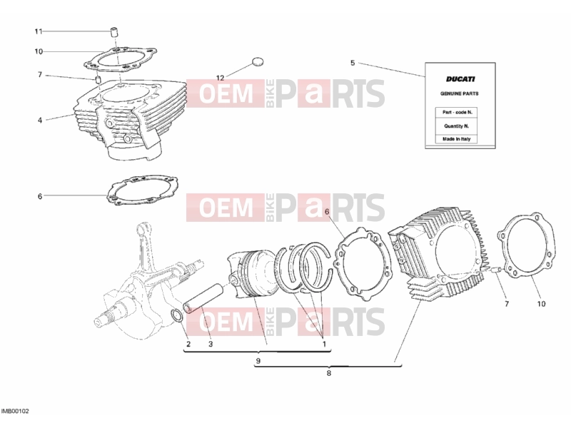 DUCATI 2010 Multistrada 1100 CYLINDER - PISTON » ENGINE CASE