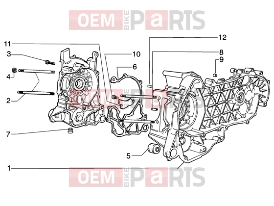 Engine » Crankase - Piaggio Beverly 125