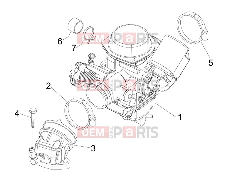 PIAGGIO Beverly 125 Engine » Carburettor, assembly - Union pipe