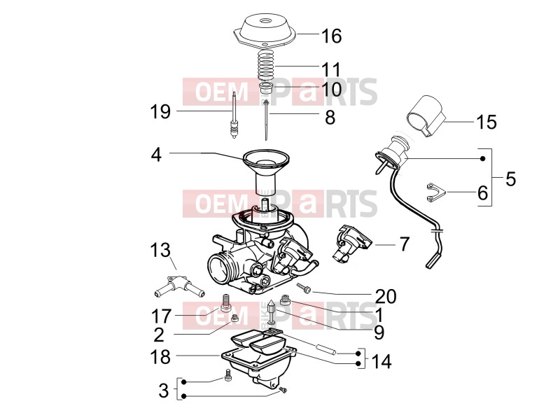PIAGGIO Beverly 125 Engine » Carburetor's components