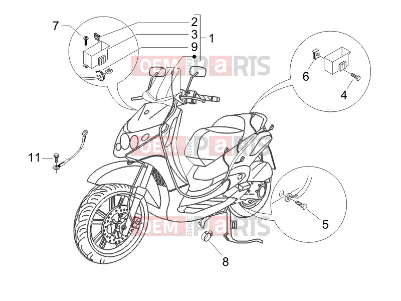 Electrical system » Main cable harness - Piaggio Beverly 125 Sport 2007