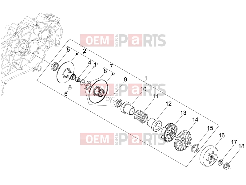 Engine » Driven pulley - Piaggio Beverly 125 Tourer 2008