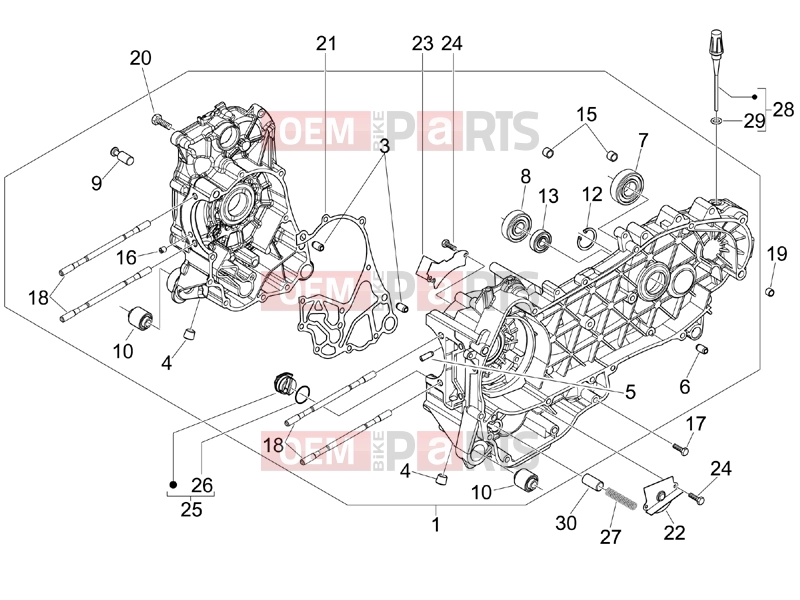 PIAGGIO Beverly 250 Cruiser Engine » Crankcase