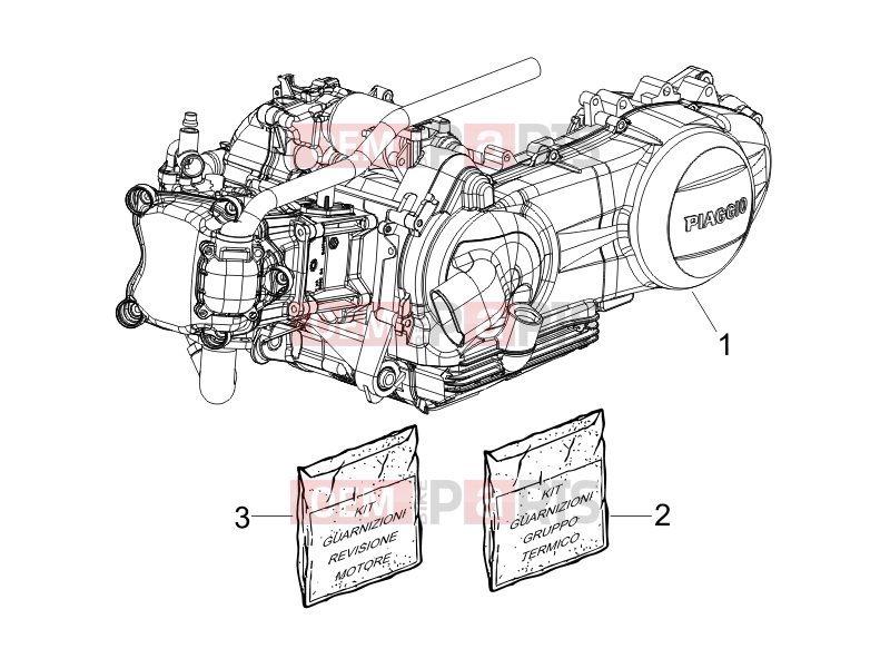 PIAGGIO Beverly 250 Engine » Engine, assembly