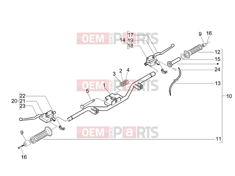 PIAGGIO Beverly 250 Handlebars/Steering » Handlebars - Master cil.