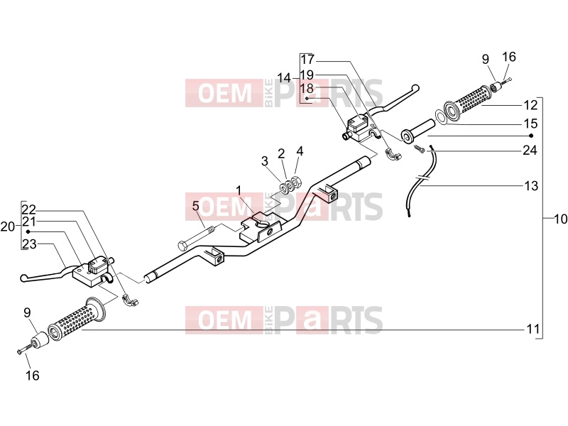 PIAGGIO Beverly 250 ie Handlebars/Steering » Handlebars - Master cil.