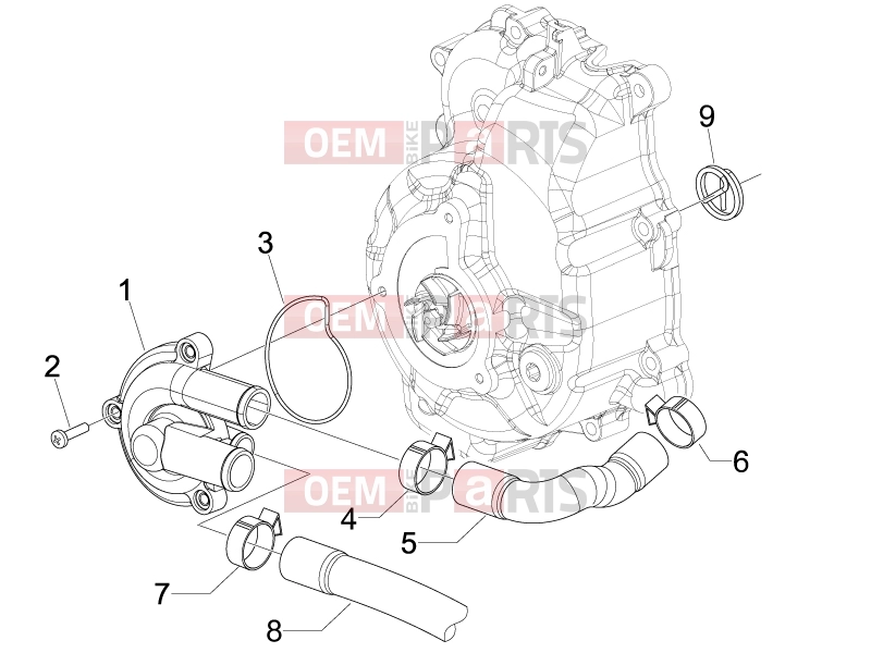 Engine » Cooler pump - Piaggio Beverly 250 Tourer 2008