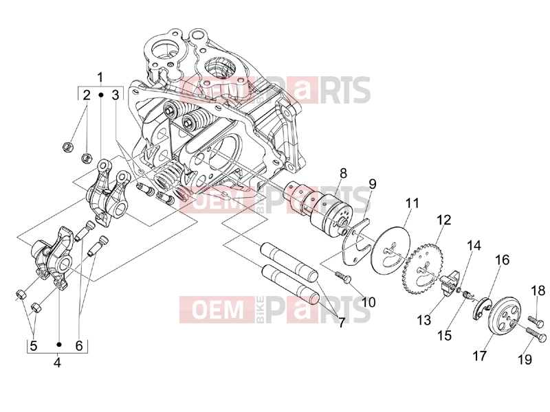 PIAGGIO Beverly 250 Tourer Engine » Rocking levers support unit