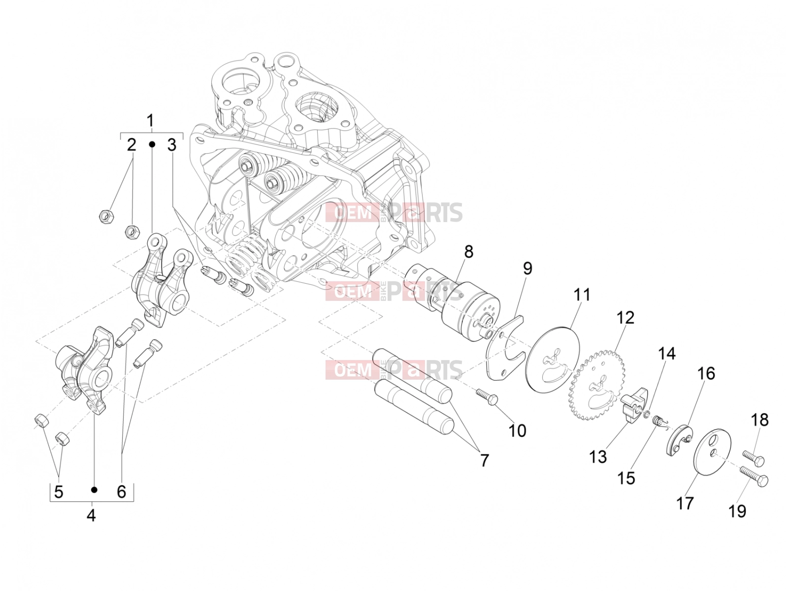 PIAGGIO Beverly 300 ie ABS Engine » Rocking levers support unit