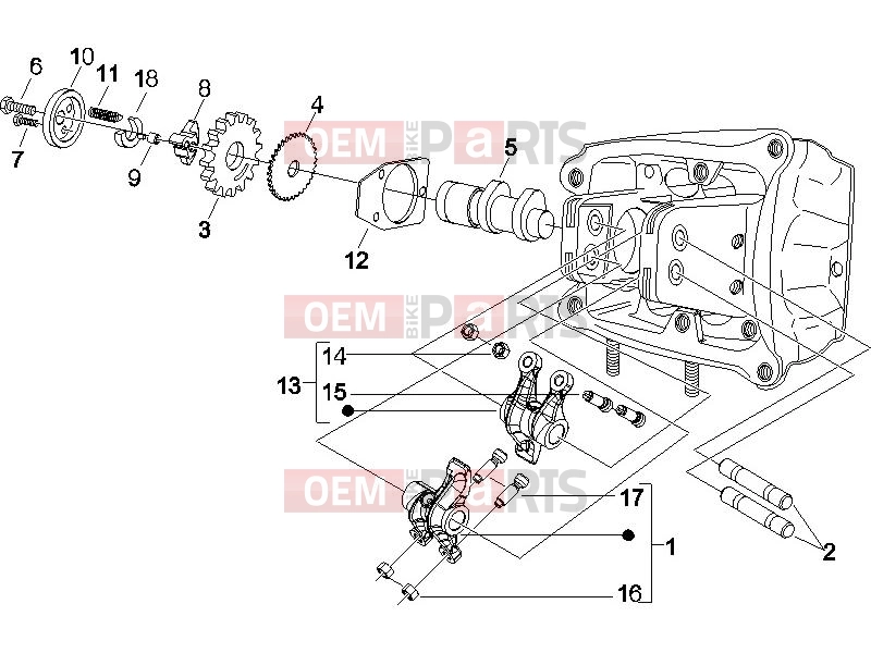 PIAGGIO Beverly 500 ie Engine » Rocking levers support unit