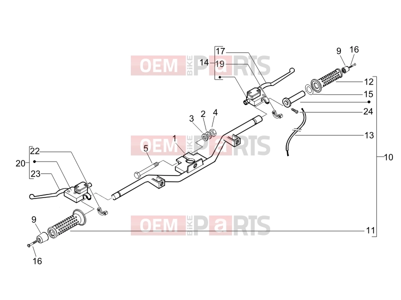 PIAGGIO BV 250 (U.S.A.) Handlebars/Steering » Handlebars - Master cil.