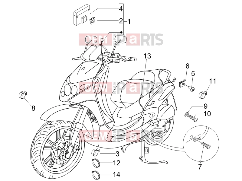 PIAGGIO BV 250 (U.S.A.) Electrical system » Main cable harness
