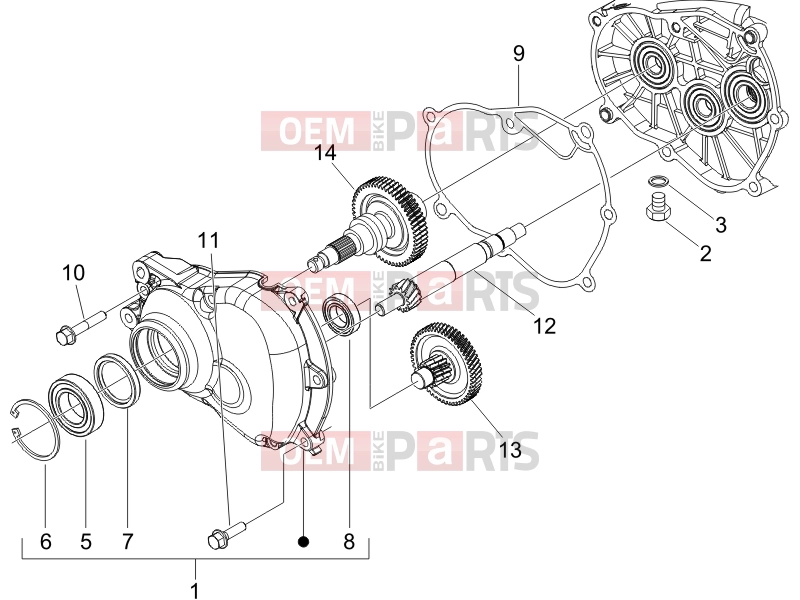 PIAGGIO BV 250 (U.S.A.) Engine » Reduction unit