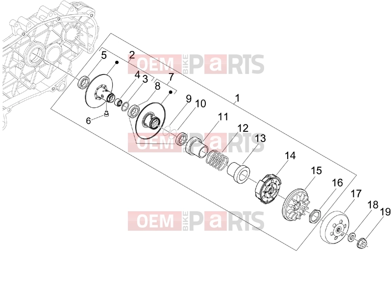 PIAGGIO BV 250 (U.S.A.) Engine » Driven pulley