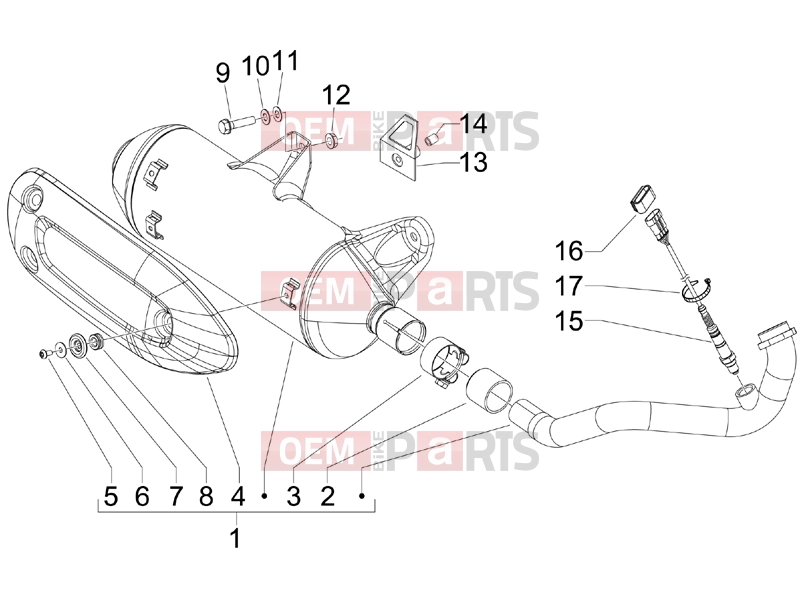 Engine » Silencer - Piaggio BV 250 (U.S.A.) 2008