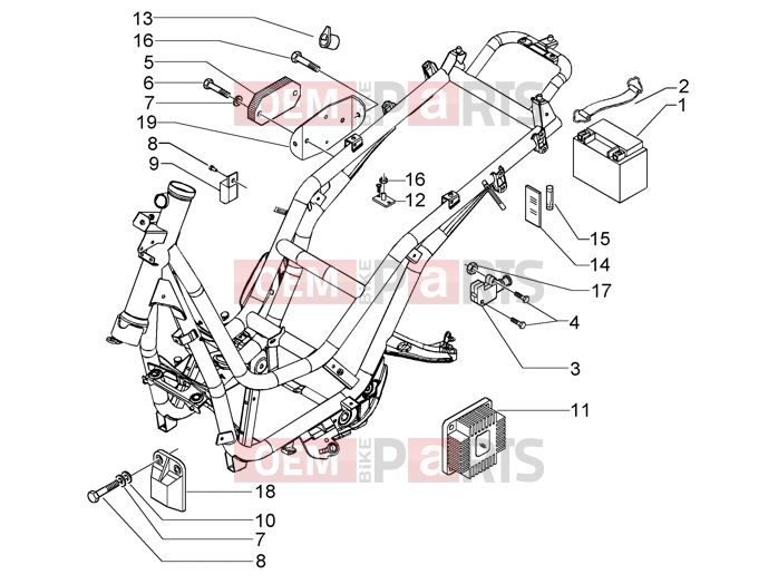 Electrical system » Electrical device-battery - Piaggio BV 500 ( USA / CA )