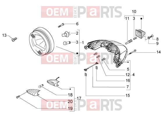 Electrical system » Lights - Piaggio BV 500 ( USA / CA )