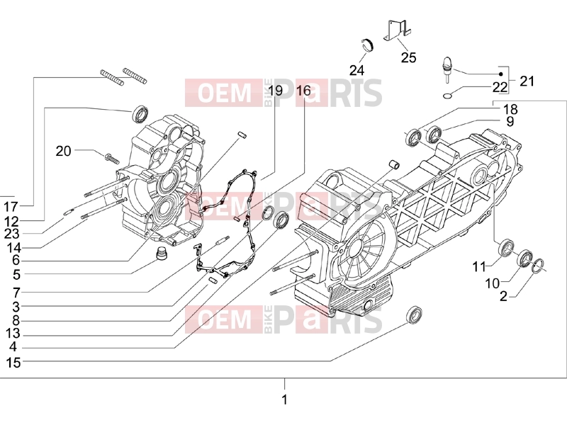 Engine » Crankcase - Piaggio BV 500 ( USA / CA ) 2006