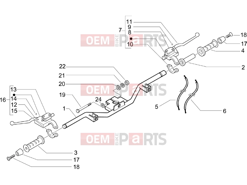Handlebars/Steering » Handlebars - Master cil. - Piaggio BV 500 ( USA / CA ) 2006
