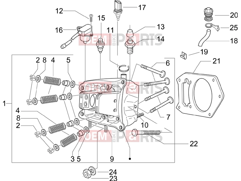 Engine » Head unit - Valve - Piaggio BV 500 ( USA / CA ) 2006
