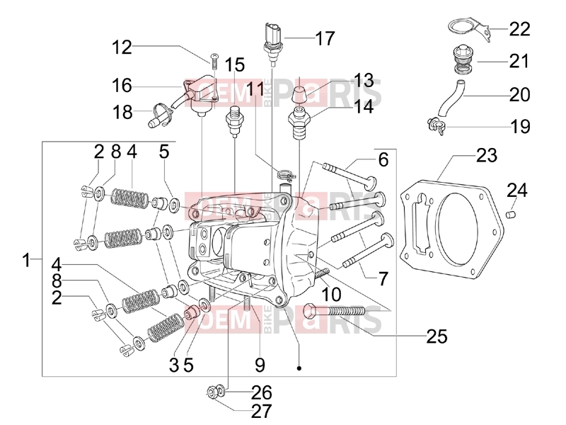 Engine » Head unit - Valve - Piaggio BV 500 ( USA / CA ) 2008