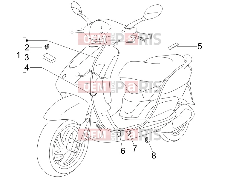 PIAGGIO Fly 100 Electrical system » Main cable harness