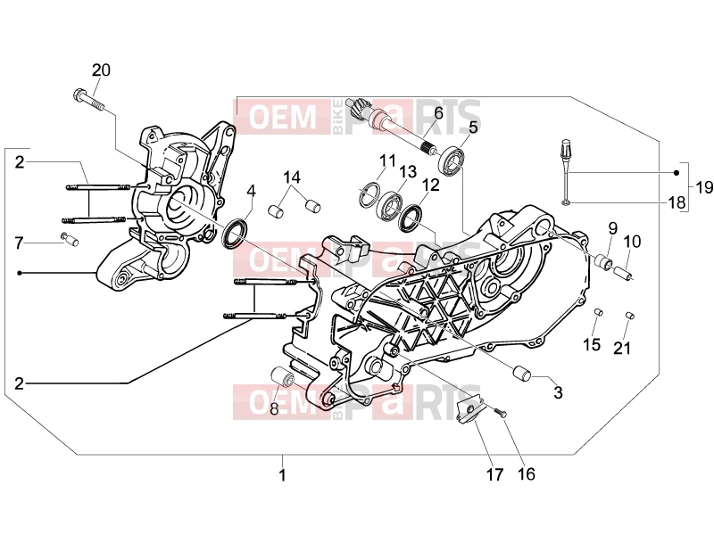 PIAGGIO Fly 100 Engine » Crankcase