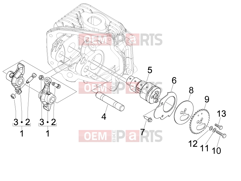 Engine » Rocking levers support unit - Piaggio Fly 125 2009