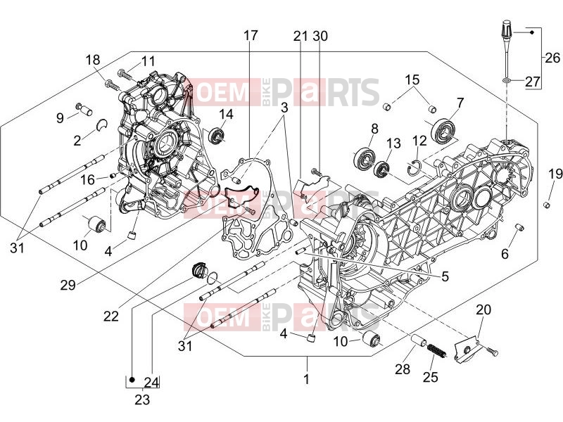 PIAGGIO Fly 150 Engine » Crankcase