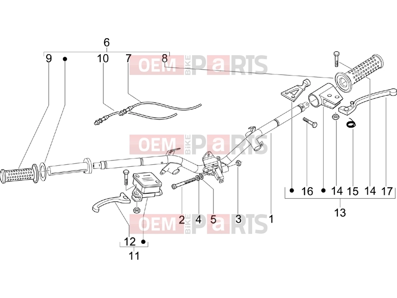 Handlebars/Steering » Handlebars - Master cil. - Piaggio Fly 150 2008