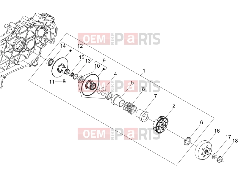 Engine » Driven pulley - Piaggio Fly 150 2009